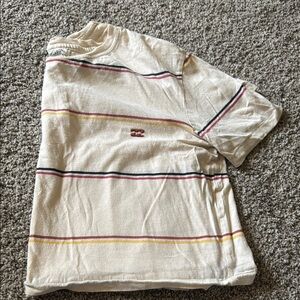Billabong Cream T-Shirt with Multicolor Stripes